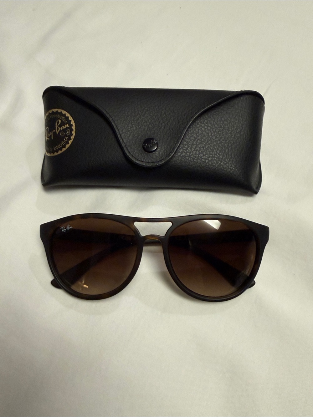 Ray-Ban Havana Women’s Black Frame Sunglasses with Brown Gradient Lenses